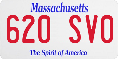 MA license plate 620SV0