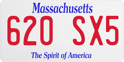 MA license plate 620SX5