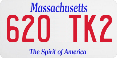 MA license plate 620TK2