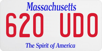 MA license plate 620UD0