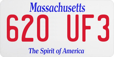 MA license plate 620UF3