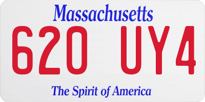 MA license plate 620UY4