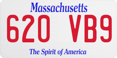 MA license plate 620VB9
