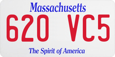 MA license plate 620VC5