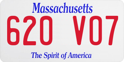 MA license plate 620VO7