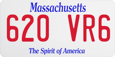 MA license plate 620VR6