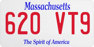 MA license plate 620VT9