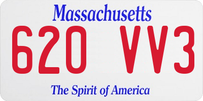 MA license plate 620VV3