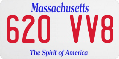 MA license plate 620VV8