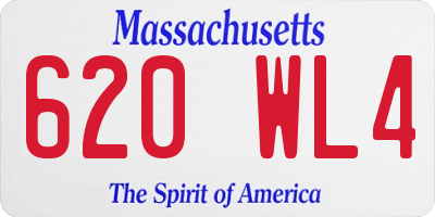 MA license plate 620WL4