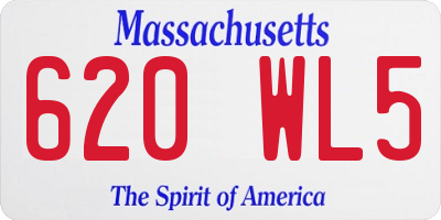 MA license plate 620WL5