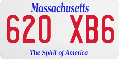 MA license plate 620XB6