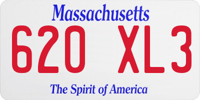 MA license plate 620XL3