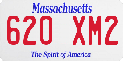 MA license plate 620XM2