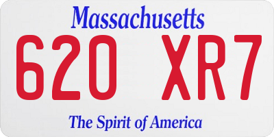 MA license plate 620XR7
