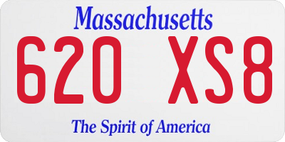 MA license plate 620XS8