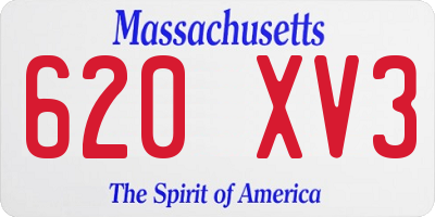 MA license plate 620XV3