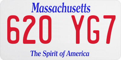 MA license plate 620YG7