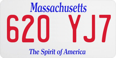 MA license plate 620YJ7