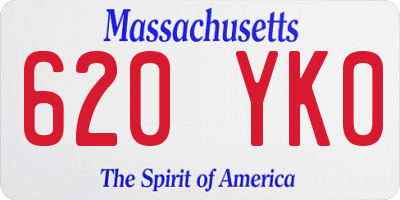 MA license plate 620YK0