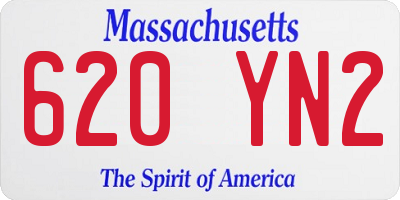 MA license plate 620YN2