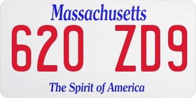 MA license plate 620ZD9