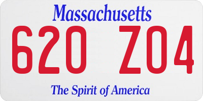 MA license plate 620ZO4