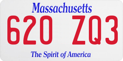 MA license plate 620ZQ3