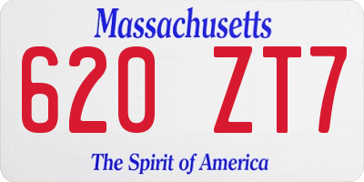 MA license plate 620ZT7