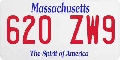 MA license plate 620ZW9