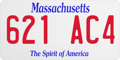 MA license plate 621AC4