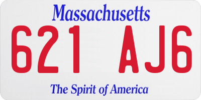 MA license plate 621AJ6