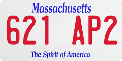 MA license plate 621AP2