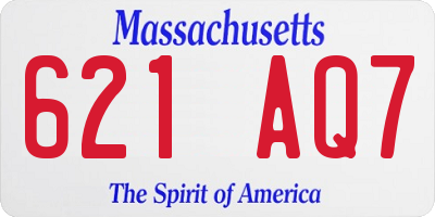 MA license plate 621AQ7