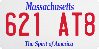 MA license plate 621AT8