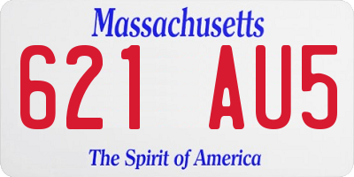 MA license plate 621AU5