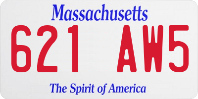 MA license plate 621AW5