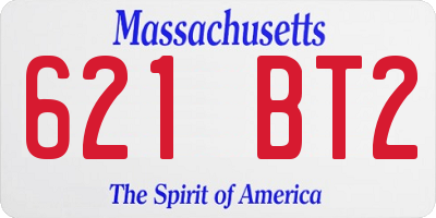 MA license plate 621BT2