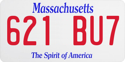 MA license plate 621BU7