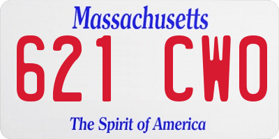 MA license plate 621CW0