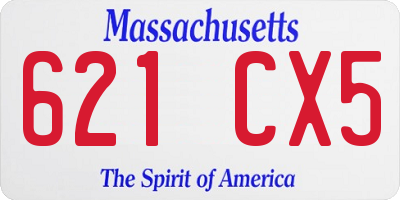 MA license plate 621CX5