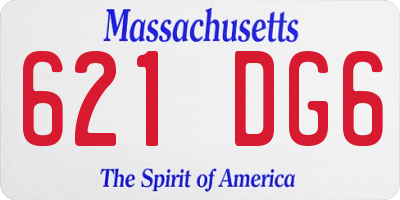 MA license plate 621DG6