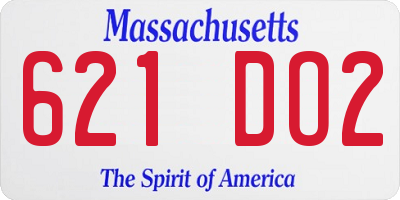 MA license plate 621DO2