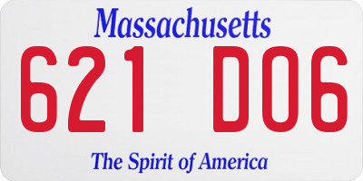 MA license plate 621DO6