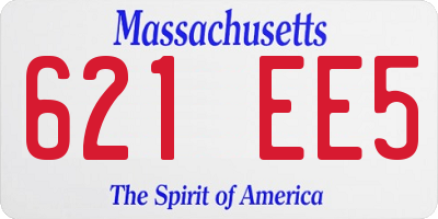 MA license plate 621EE5