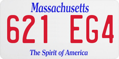 MA license plate 621EG4