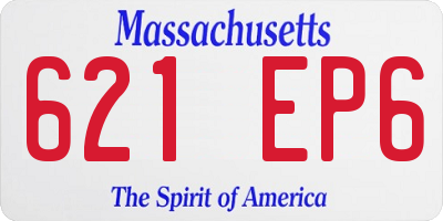 MA license plate 621EP6