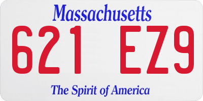 MA license plate 621EZ9
