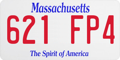 MA license plate 621FP4