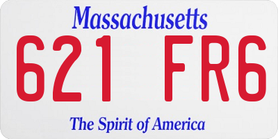 MA license plate 621FR6